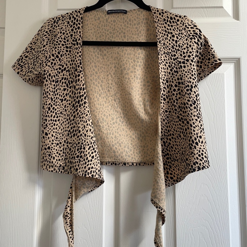 Leopard tie top